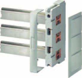 8US Busbar Systems 60 mm Busbar Systems Base assemblies up to 1600 A Overview 1 2 3 1 Flat copper profile 2 Busbar support 3 End cover Selection and ordering data Description DT Order No.