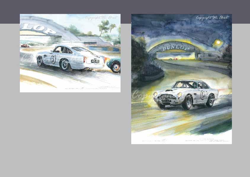#448 Leaving all behind, Aston Martin DB4 GT - On canvas: 160 x 120 cm, 100 x 130 cm, 70 x 100 cm, 60 x 80 cm #447 Night