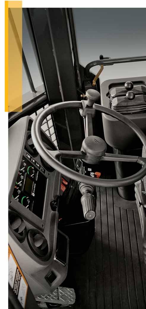 Independently adjustable louvers and defrosters provide effective airflow to help keep the glass clear and the pressurized cab comfortable. Activated-carbon fresh-air filter reduces odors.