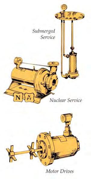 Special Application Engineering Submerged Service Nuclear Service Motor Drives Submerged Service Pumps G SERIES submerged service pumps offer many advantages over conventional pumps when used in