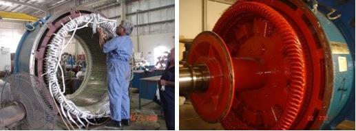 Complete stator and rotor rewind (utilizing existing copper