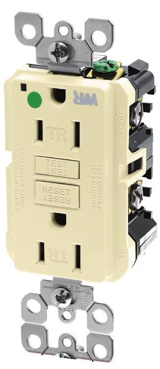 Weather-Resistant Slim GFCI Duplex Receptacles 15 Amp & 20 Amp, 125 Volt Features & Benefits: All the advantages that have made SmartlockPro GFCIs a top brand including reset