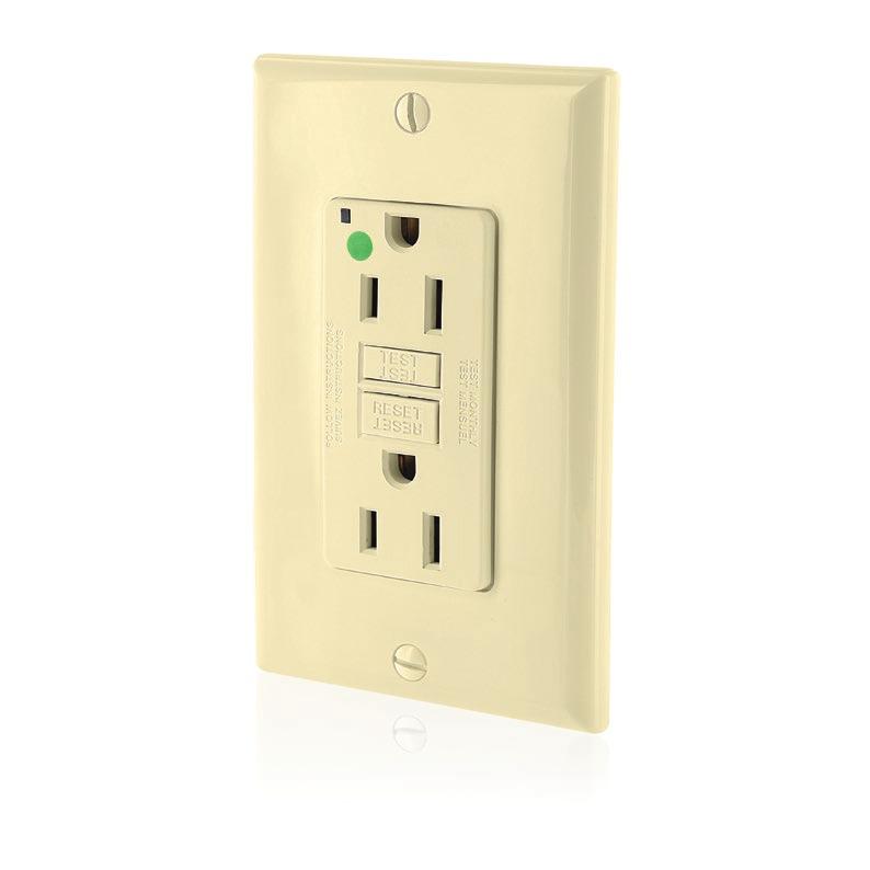 Hospital Grade Slim GFCI Duplex Receptacles 15 Amp & 20 Amp, 125 Volt Features & Benefits: n Automatically tests the GFCI every time the RESET button is pushed in n The GFCI will not reset if its