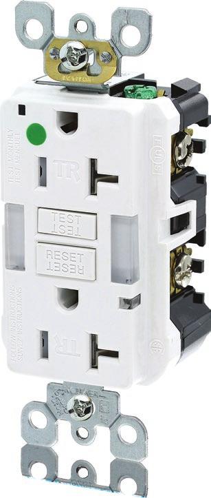 Self-Test & Guide Light Slim GFCI Duplex Receptacles 15 Amp & 20 Amp, 125 Volt Features & Benefits: All the advantages that have made SmartlockPro GFCIs a top brand including reset lockout, dual