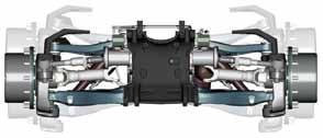Axles & Suspension Comfort Begins at the front axle A new front axle suspension system, with hydropneumatic suspension provides up to 12 inches of travel the longest of any standard tractor while the