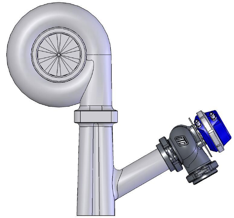 Turbine Turbine from engine to wastegate from engine to wastegate Best flow shallow mount angle Good flow slight mount angle Turbine Turbine to wastegate to wastegate from engine from engine Poor