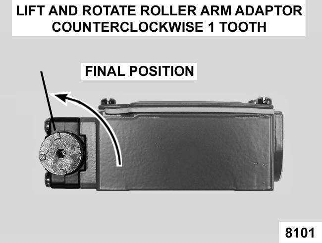 NOTE: The 0 position of the roller arm locking tab is the starting point for alignment only.