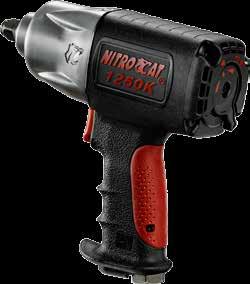 1200-K 1/2" KEVLAR TM TWIN CLUTCH IMPACT WRENCH Provides 1,295 ft-lb Loosening torque The NitroCat 1200-K is a no non-sense, hard hitting 1/2" impact wrench that out performs anything in its class!