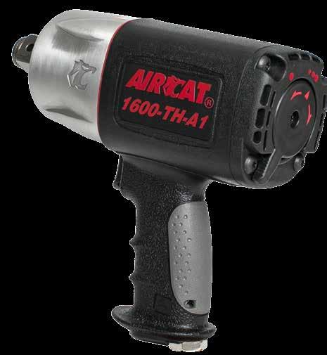 1600-TH-A1 1" SUPER DUTY PISTOL IMPACT WRENCH Provides 1600 ft-lb loosening torque Composite housing reduces weight Hard hitting twin hammer mechanism delivers maximum power Patented "Silencing