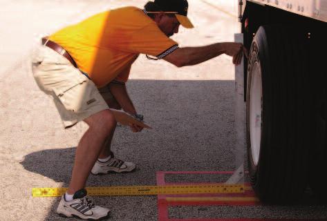 Once the driver signals for a measurement, he/she will be scored on the distance between the side of the van or trailer and the curb.