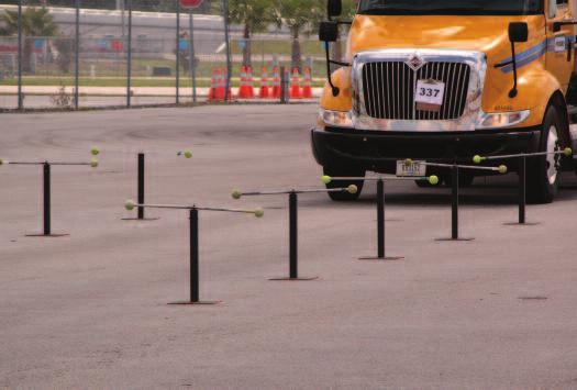 The driver must not stop or signal for a measurement for this problem. Equipment Needed: 10 tennis balls (be sure to have replacements) and 10 holders.