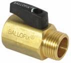 Ballofix isolating ball valve threaded Male x female, chrome plated, screw driver operation, DZR, chrome finish Size Weight kg Order