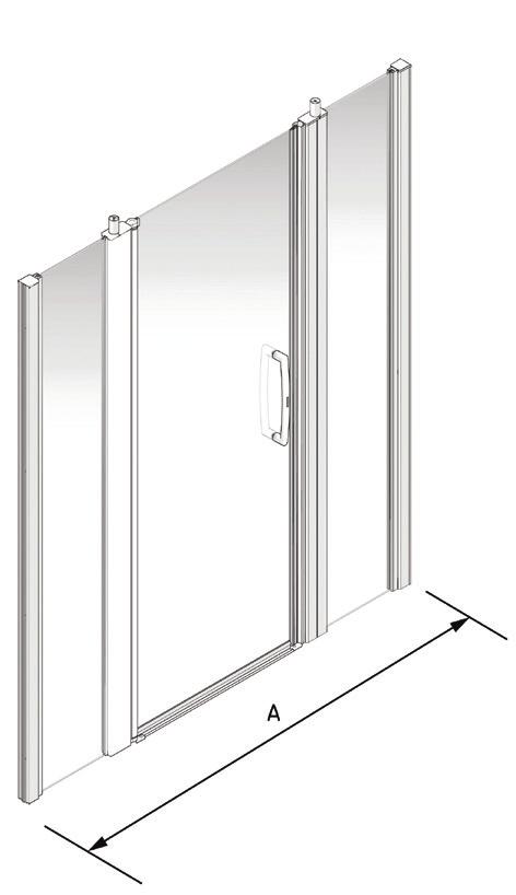 Alcove Full Height oor with two Inline s A door with two inline panels in an alcove.