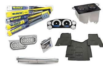 Lighting Axle Cover Kits Bumpers Cab Repair Parts CB Products Exhaust Exterior Accessories Fans Floor Mats Grills Hood &