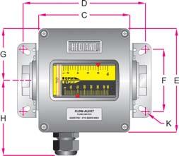 Flow-Alert Flow Switches (Micro Switch) For Liquids / Air and Other Compressed Gases DIMENSIONS: A C D E F G H I J K NOMINAL LENGTH LENGTH LENGTH WIDTH WIDTH WIDTH WIDTH DEPTH OFFSET HOLE DIA.