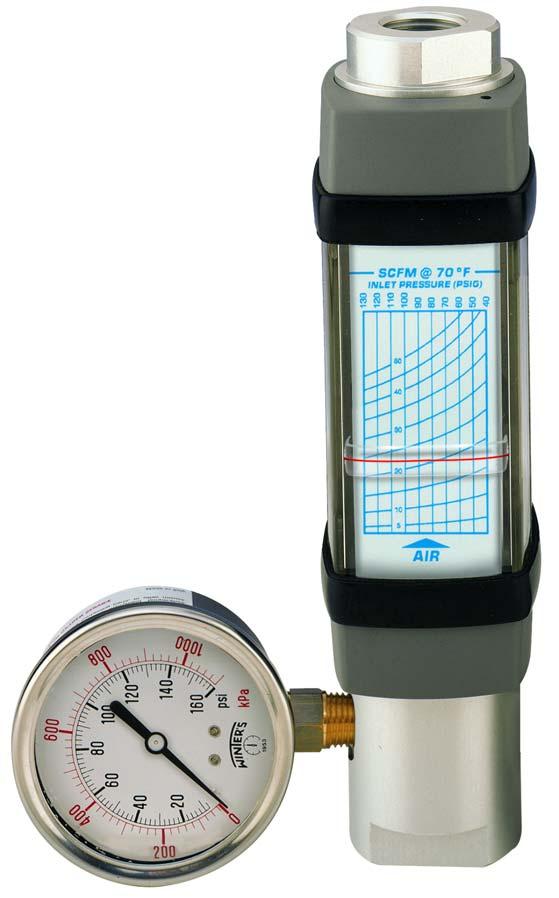 Pneumatic Flow Meter Application Information SELECTING A HEDLAND PNEUMATIC FLOW METER Flow meters are offered in Aluminum, rass, T303 and T316 Stainless Steel.