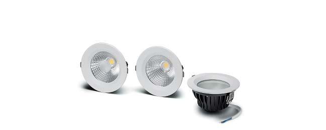 Prime K L 4" Indoor LED recessed mounted downlight with aluminium reflector Reflector: Ø 118 mm, aluminium Material: aluminium diecast Powder coating: epoxid Flange colour: white (RAL 9003) Front