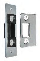 Deadlatch Lock in an Offset Door and Frame Non-handed Stainless Steel Strike for Left or Right