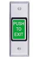 EXIT & KEY SWITCHES 410 SERIES 1-3/4" X 1" BUTTON Narrow Contact Sign 412NU Momentary SPDT PUSH TO EXIT 413NU Integrated Electronic Timer, adj 1-60 sec, 12/24VDC PUSH TO EXIT 413PNU Integrated