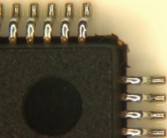 Foot on a QFP Applied solder