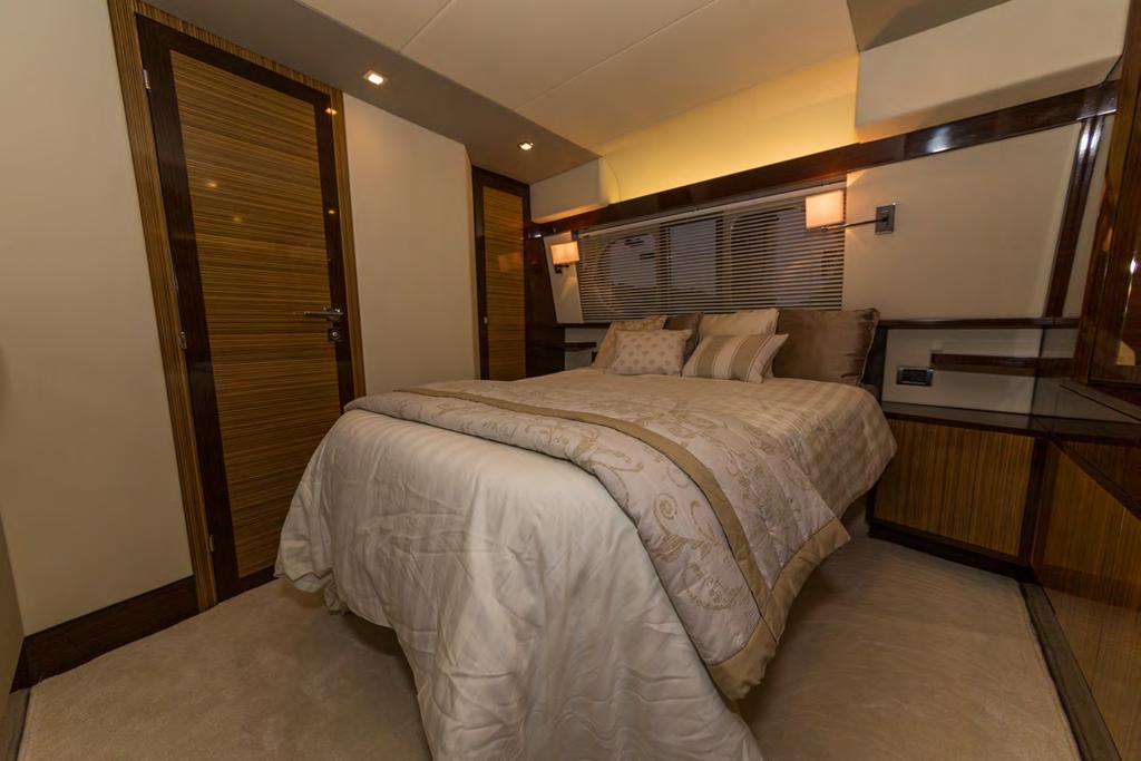 COMFORTABLE CABINS With extensive views from the transom,