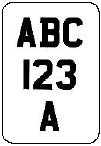 style registrations must meet the registration plate requirements according to the date of first registration of the vehicle, with a format style similar to that illustrated below e.g. letters on one line, figures on another, or a larger space between the two groups of characters.