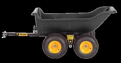 ALL-STEEL FRAME WITH POWDER COAT FINISH PASS-THROUGH AXLE FOR EXTRA CLEARANCE CLEANER DUMP VS.
