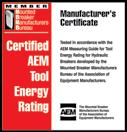 EVERDIGM Corp. has been accredited to self-certify the tool energy rating obtained through test processes complying with AEM Measuring Guide.