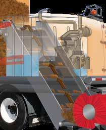 millings, ideal for road construction contractors as well as general municipal sweeping of trash, leaves, and other organics.
