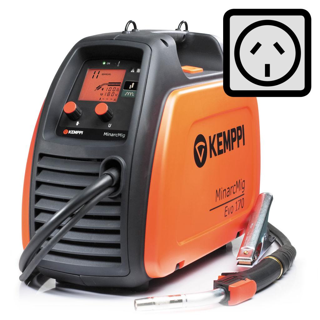 ALTERNATIVE - EQUIPMENT AND SOFTWARE MinarcMig Evo 200 AU Kemppi K5 MIG welder for mobile, adaptive welding in automatic and manual mode. Mains plug suitable for AU/NZ markets.