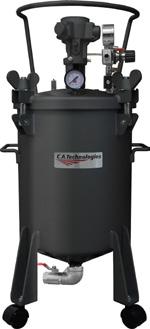 Most standard 5 gallon pails will fit directly into the tank. Tanks are also available in stainless steel.