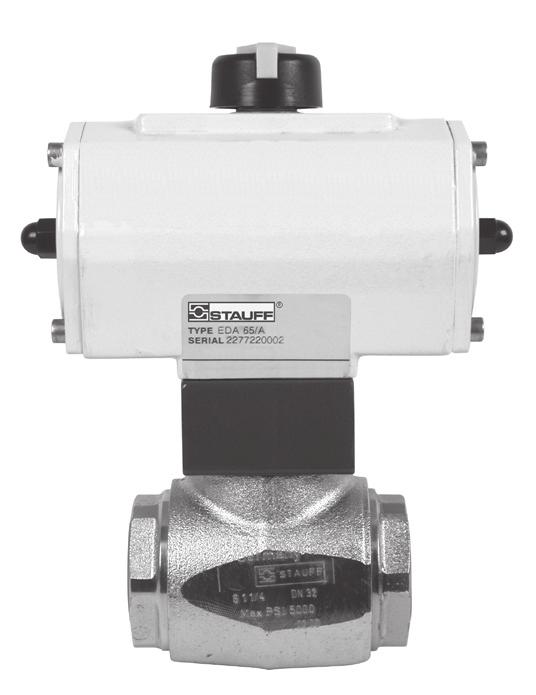 Spare Parts / Accessories / Options Double-Acting Pneumatic Actuators Type AD Single-Acting Pneumatic Actuators Type AS Electric Actuators Type AE Most STAUFF ball valves can be factory-mounted to