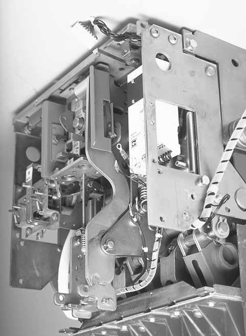 Page 17 G. Temporarily route all wiring and harnesses across the Breaker, along the Arc Chute Retaining Bar, to the right side of the Breaker.