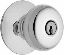 One-piece knob for better security and appearance.