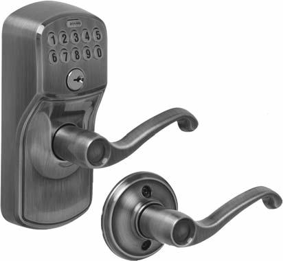Keypad Locks FE575 KEYPAD ENTRY WITH AUTO-LOCK FEATURE No more keys to hide, lose, carry or forget Specifications Applications: Residential single and multi-family doors. Certifications: ANSI A 156.