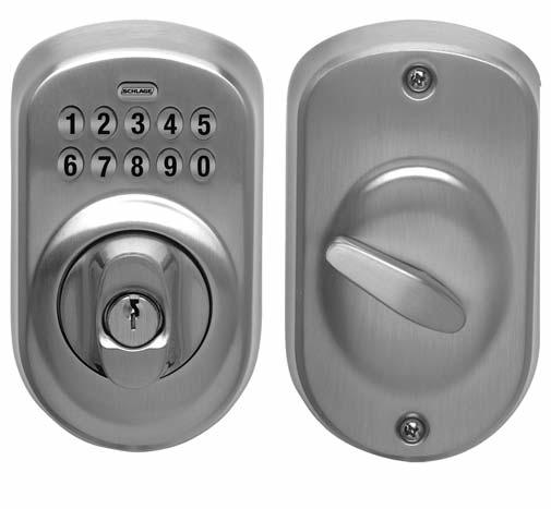 Keypad Deadbolts BE365 KEYPAD DEADBOLT with TURN-LOCK FEATURE No more keys to hide, lose, carry or forget Specifications Applications: Residential single and multi-family doors. Certifications: A 156.