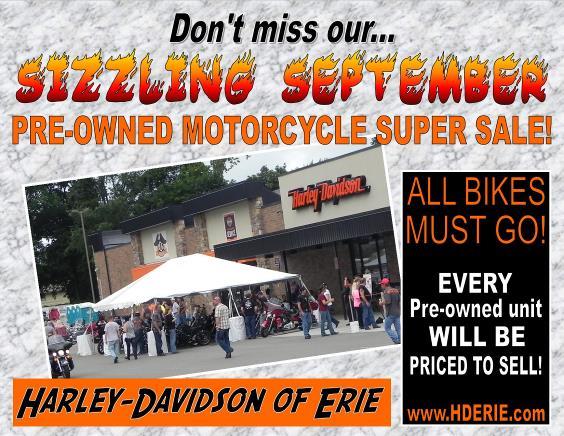 DJ Bill Page will provide entertainment and contests, t-shirt giveaways, raffle prizes, discounted Harley- Davidson licensed product summer merchandise, $1 hamburgers/hot dogs, appetizers and drink