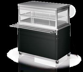 BASIC LINE AKV-3 Attached showcase, refrigerated, similar to 3 x GN 1/1 Convection-cooled attached showcase (make: IDEAL AKE) with 2 levels made of 1.