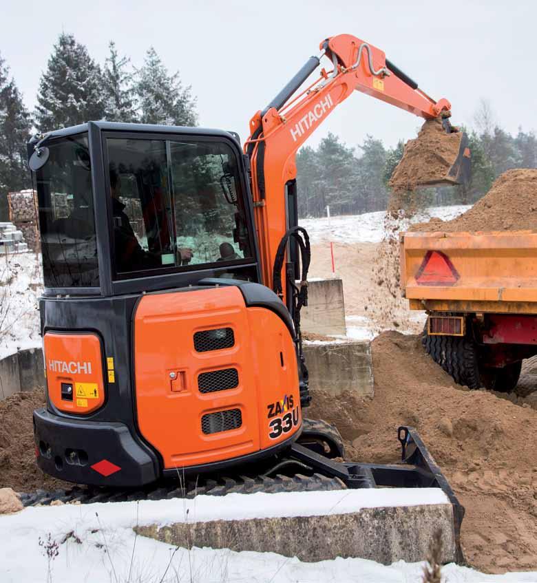 ZX33U-5 PERFORMANCE Like all new ZAXIS models, the mini excavator range has been designed to deliver high levels of productivity and reduced running costs.
