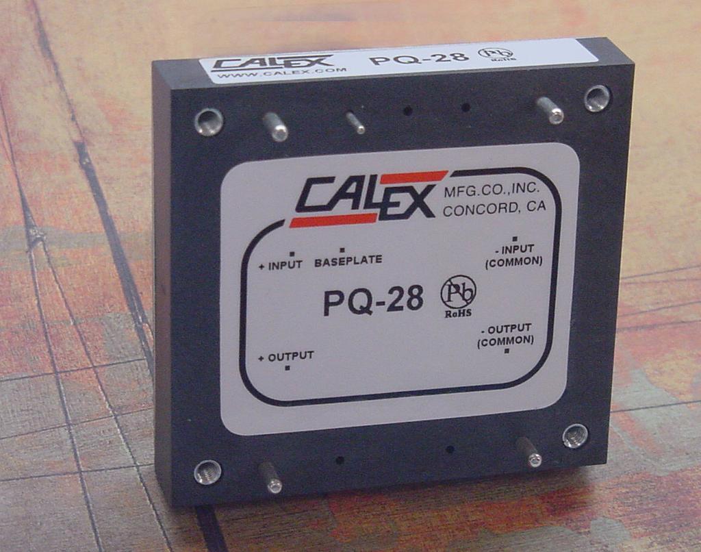 Features CBAM PQ-28 The Power Quality Module (PQ-28) is a single input power conditioning module 1/2 brick package (2.28 x 2.4 x 0.