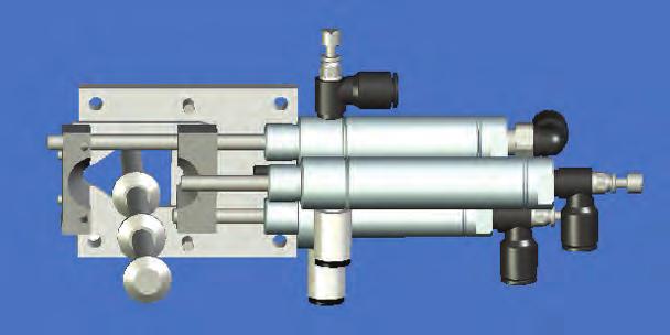 The screw feeder cylinders are regulated using the flow control valves mounted on the cylinders.