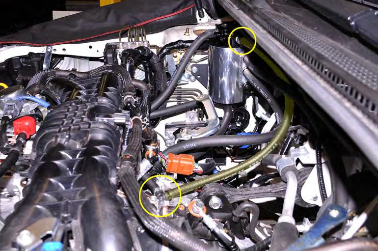 47. Locate the ⅜ x 21 length hose and install it onto the Street Series PCV valve.