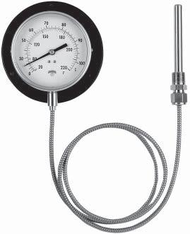 TRR Gas or Vapour Remote Reading Thermometer Description & Features: Versatile, heavy duty gas or vapour thermometer for remote reading Many varieties are available from stock; special requests are