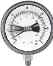 StabiliZR TM Process Gauge PPC-ZR Description & Features: StabiliZR TM dampened movement minimizes effects of pulsation and vibration as effectively as liquid fi lled gauges Solid phenolic front and