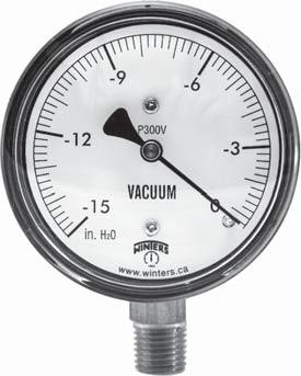 PLP Low Pressure Gauge Description & Features: Highly accurate reading of low pressures Brass or stainless steel wetted parts Ranges from 15 H 2 O/oz to 10 psi Over-pressure protection on some models