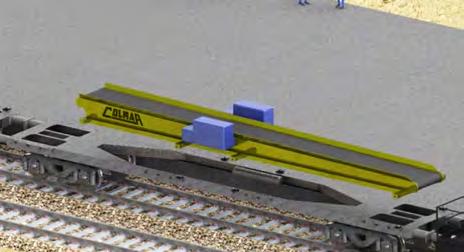 ADVANTAGES OF COLMAR S MATERIAL HANDLING SYSTEM: Reduction of ballast handling costs, of front loaders use; Reduction of ballast loss (about 20% of the total); Better preservation of the ballast,