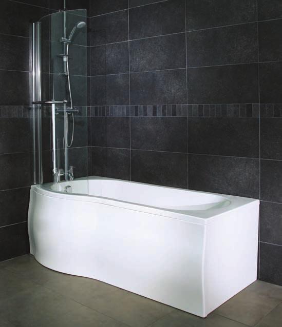 BATHS - Shower 6 Jet 11 Jet Air Spa Hydrotherapy Right Hand Shower Bath Left Hand Shower Bath P Shape Shower & Whirlpool