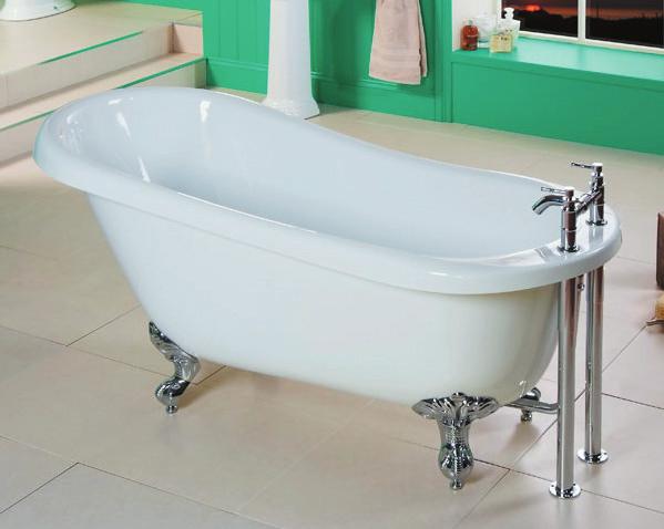 The bath is available with either metal ball and claw feet, or a choice of Wenge or Oak