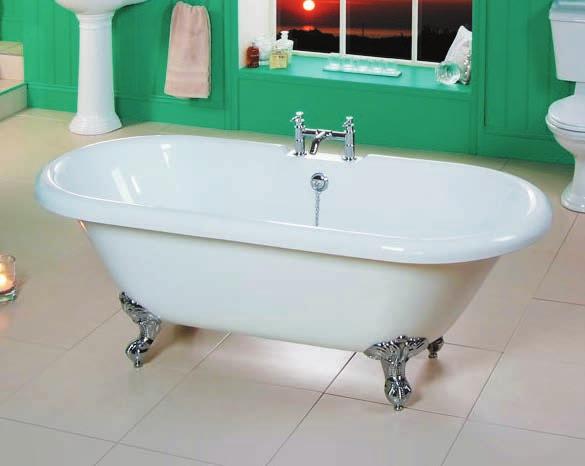 L 1700 W 750 H 610 mm 8745 Park Royal s Luxury roll top baths with traditional ball and claw