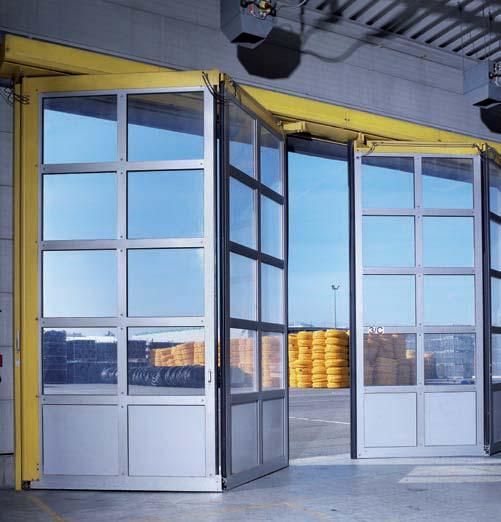 If you do not wish to use compressed air, we also supply electric motor-driven high-speed folding doors.